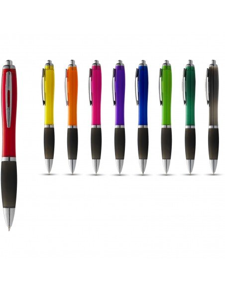 Nash ballpoint pen with coloured barrel and black grip