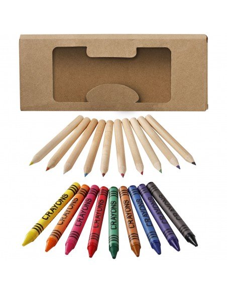 Lucky 19-piece coloured pencil and crayon set