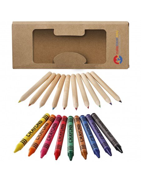 Lucky 19-piece coloured pencil and crayon set