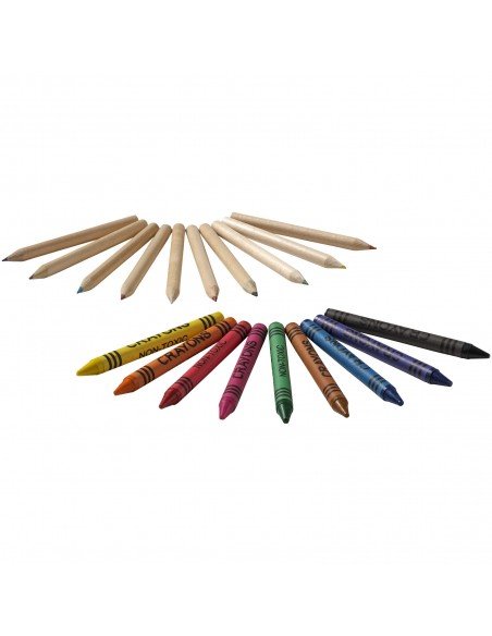 Lucky 19-piece coloured pencil and crayon set
