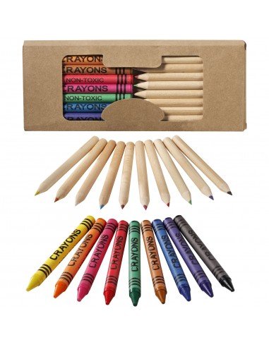 Lucky 19-piece coloured pencil and crayon set