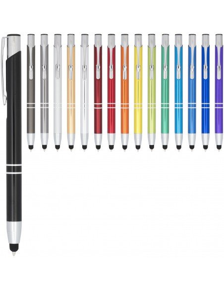 Moneta anodized aluminium click stylus ballpoint pen