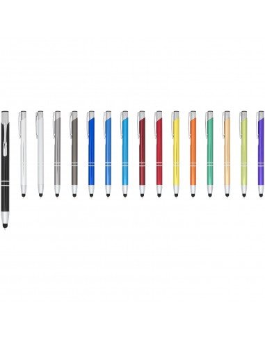 Moneta anodized aluminium click stylus ballpoint pen