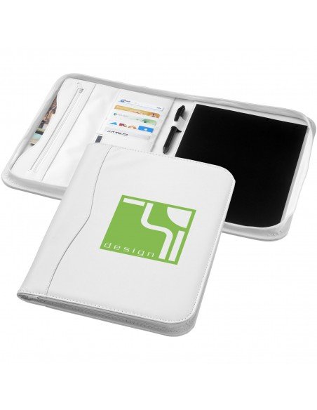 Ebony A4 zippered portfolio