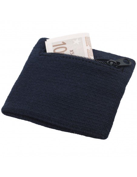 Brisky performance wristband with zippered pocket