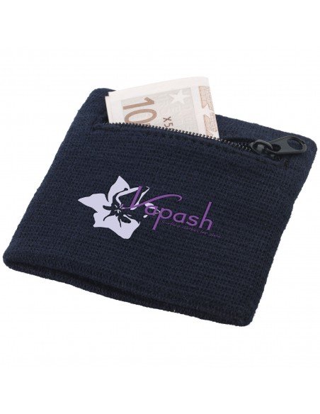 Brisky performance wristband with zippered pocket