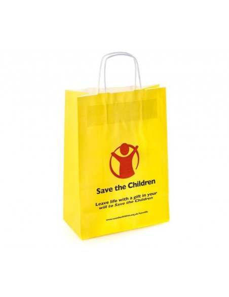 Spalvoti KRAFT popieriniai maišeliai su suktomis rankenomis