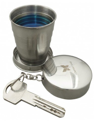 Raktų pakabukas su 65ml sulankstoma metaline stikline