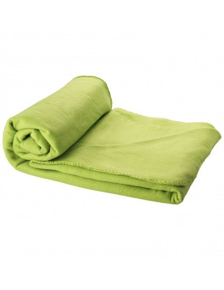 Huggy fleece plaid blanket with carry pouch