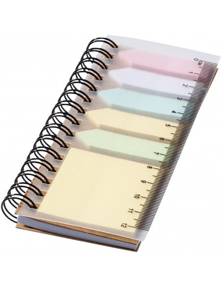 Spinner spiral notebook with coloured sticky notes