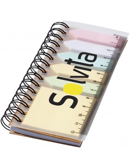 Spinner spiral notebook with coloured sticky notes