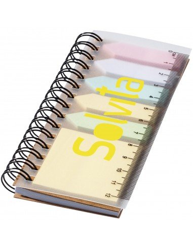 Spinner spiral notebook with coloured sticky notes