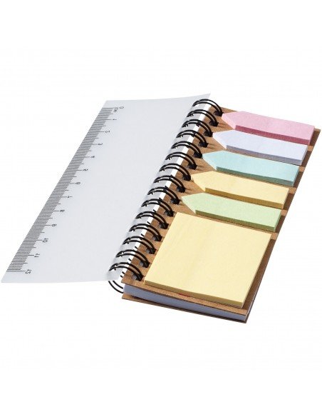 Spinner spiral notebook with coloured sticky notes