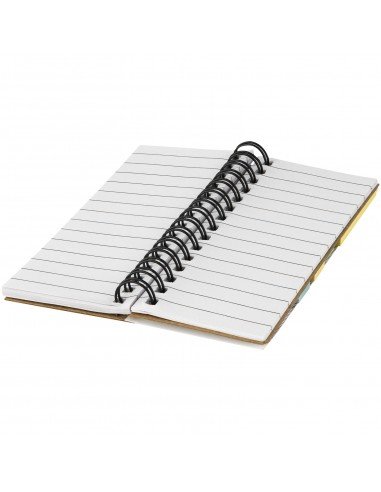 Spinner spiral notebook with coloured sticky notes