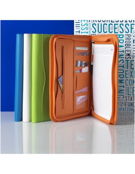 Ebony A4 zippered portfolio