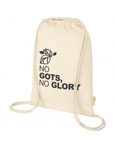 Orissa 100 g/m² GOTS organic cotton drawstring backpack