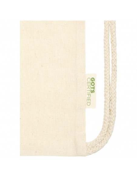 Orissa 100 g/m² GOTS organic cotton drawstring backpack