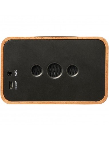 Wooden speaker with wireless charging pad