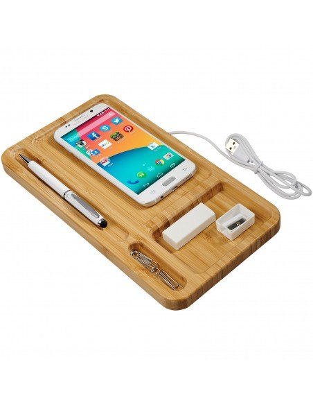Frame wireless charging desk organizer