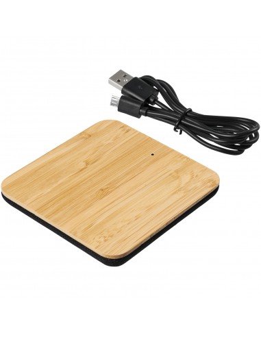 Leaf bamboo and fabric wireless charging pad