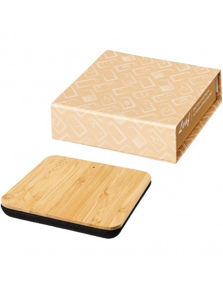 Leaf bamboo and fabric wireless charging pad