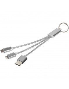 Metal 3-in-1 charging cable with keychain 2