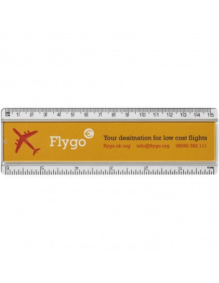 Ellison 15 cm plastic ruler with paper insert