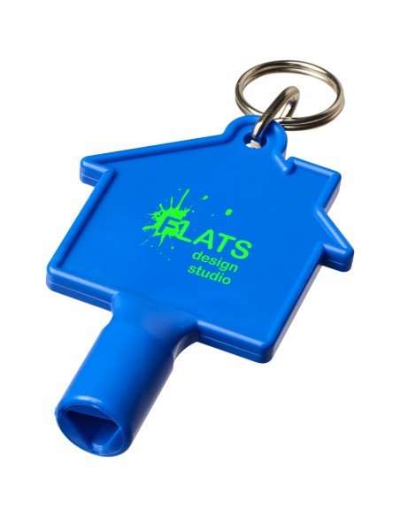 Maximilian house-shaped meterbox key with keychain