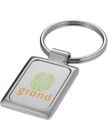 Sergio rectangular metal keychain