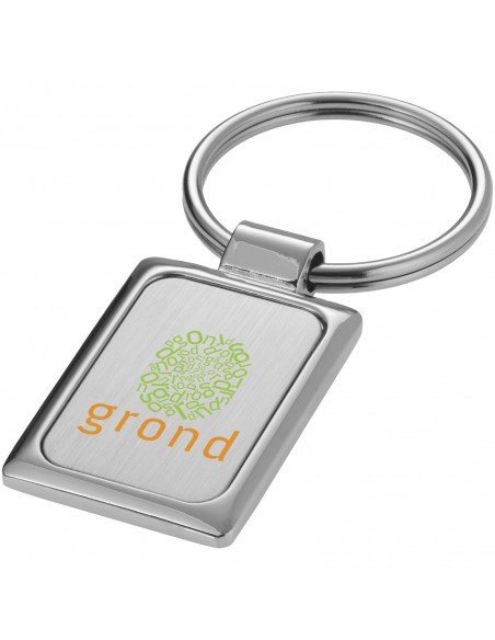 Sergio rectangular metal keychain
