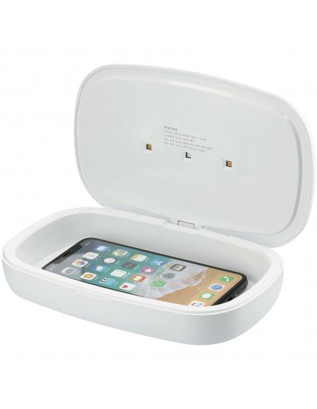 Capsule UV smartphone sanitizer with 5W wireless charging pad