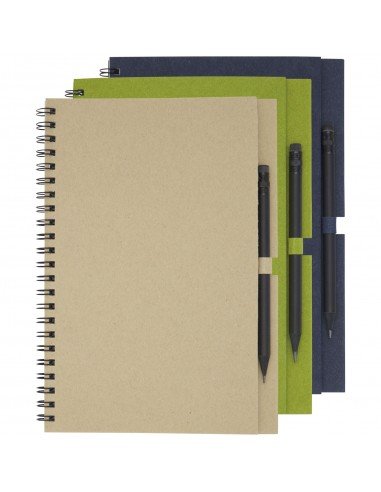Luciano Eco wire notebook with pencil - medium