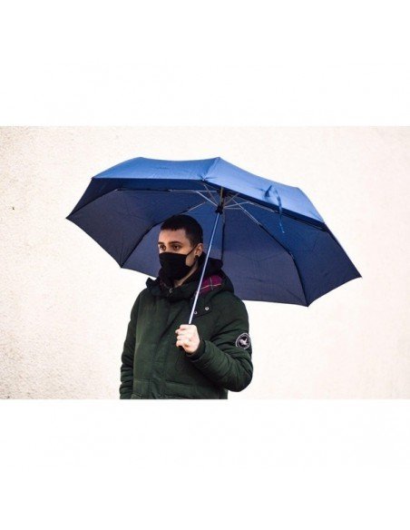 Vernier foldable stormproof umbrella, dark blue