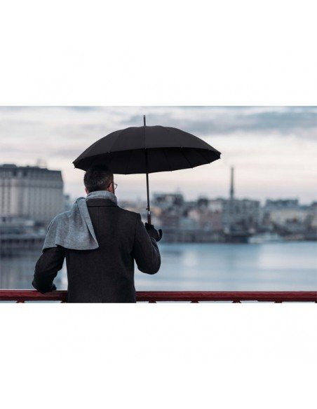 Thun 16 panel auto umbrella, black