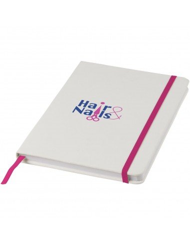 Spectrum A5 white notebook with coloured strap