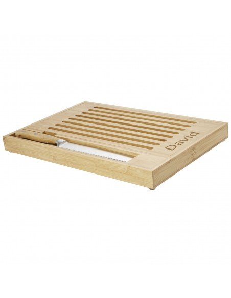 Pao bamboo cutting board with knife