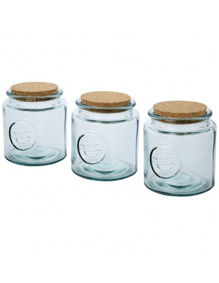Aire 800 ml 3-piece recycled glass jar set Aire 800 ml 3-piece recycled glass jar set
