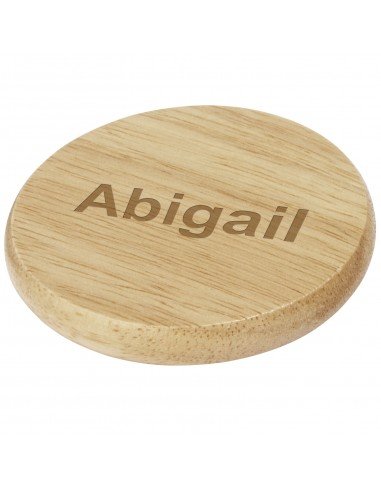 Scoll wooden coaster with bottle opener