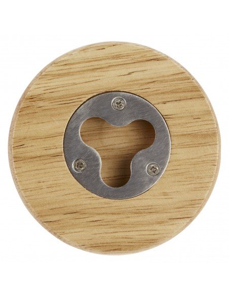 Scoll wooden coaster with bottle opener