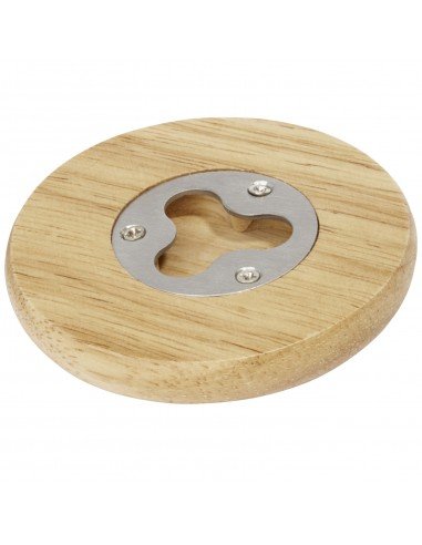 Scoll wooden coaster with bottle opener