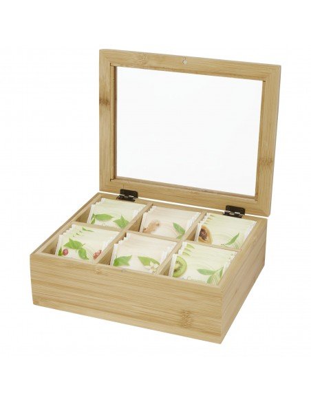 Ocre bamboo tea box