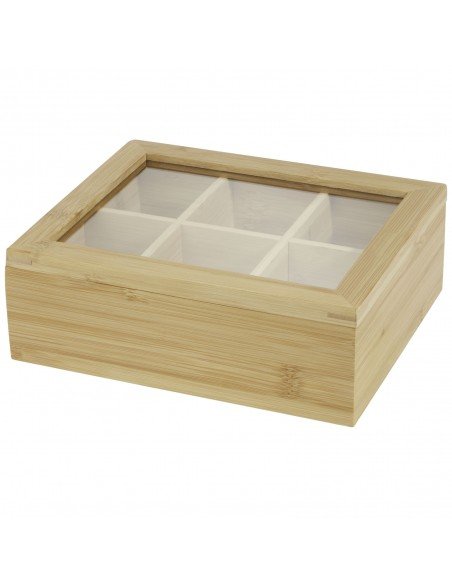 Ocre bamboo tea box