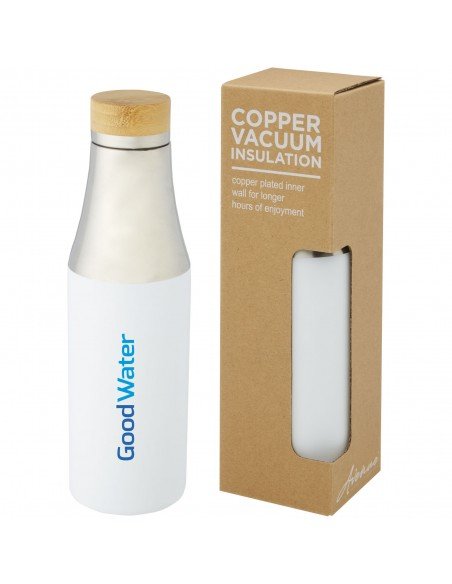 Hulan 540 ml copper vacuum insulated stainless steel bottle with bamboo lid