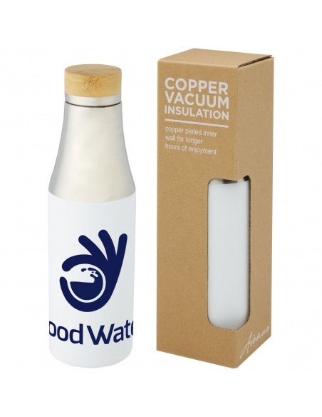 Hulan 540 ml copper vacuum insulated stainless steel bottle with bamboo lid