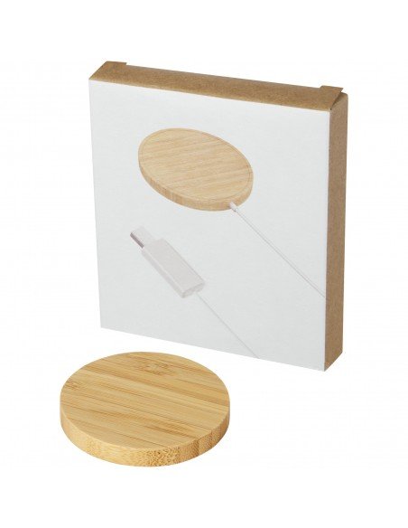Atra 10W bamboo magnetic wireless charging pad
