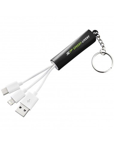 Route 3-in-1 light-up charging cable with keychain