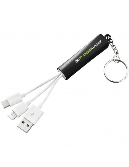 Route 3-in-1 light-up charging cable with keychain