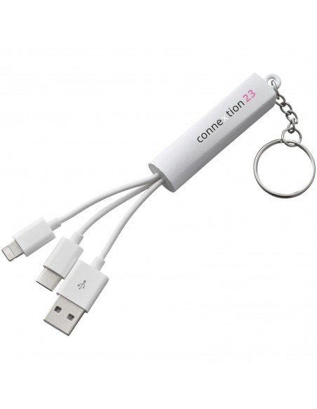 Route 3-in-1 light-up charging cable with keychain
