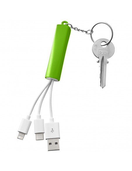 Route 3-in-1 light-up charging cable with keychain