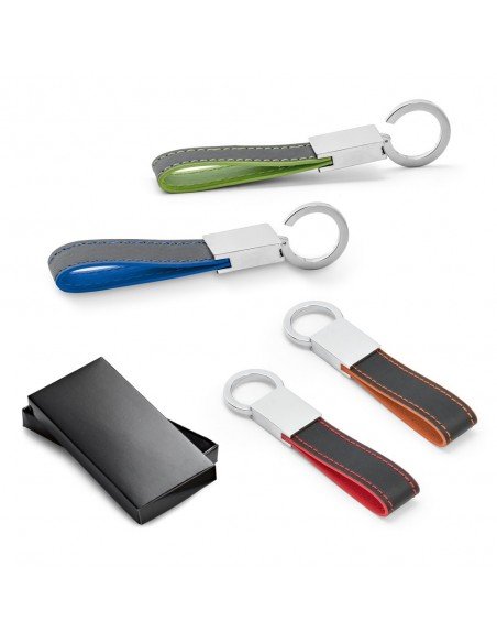 LESKOV. Keyring in metal and imitation leather